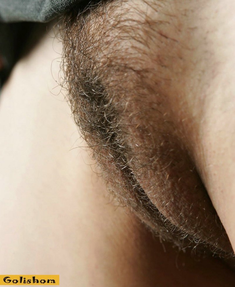 Волосатый женский лобок крупным планом