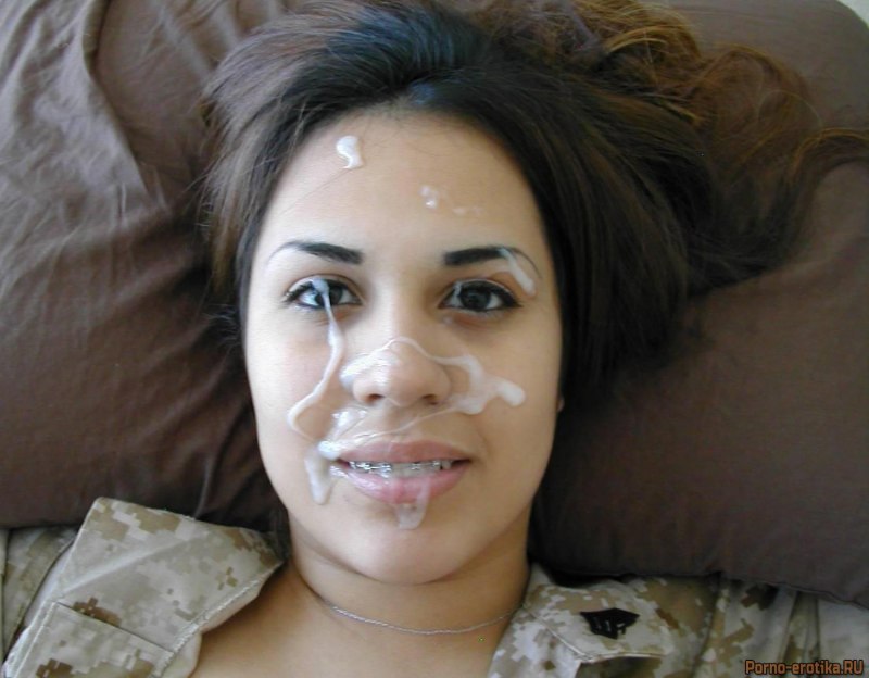 Селфи с обкончанным лицом