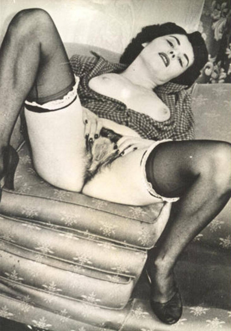 Винтаж волосатые девушки в чулках