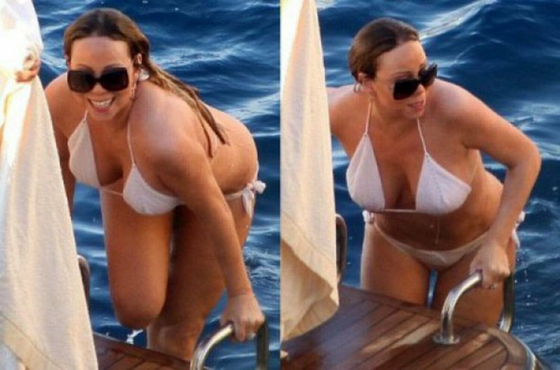 Мэрайя Кэри с лишним весом в бикини