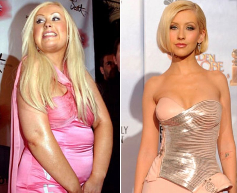 Кристина Агилера до и после