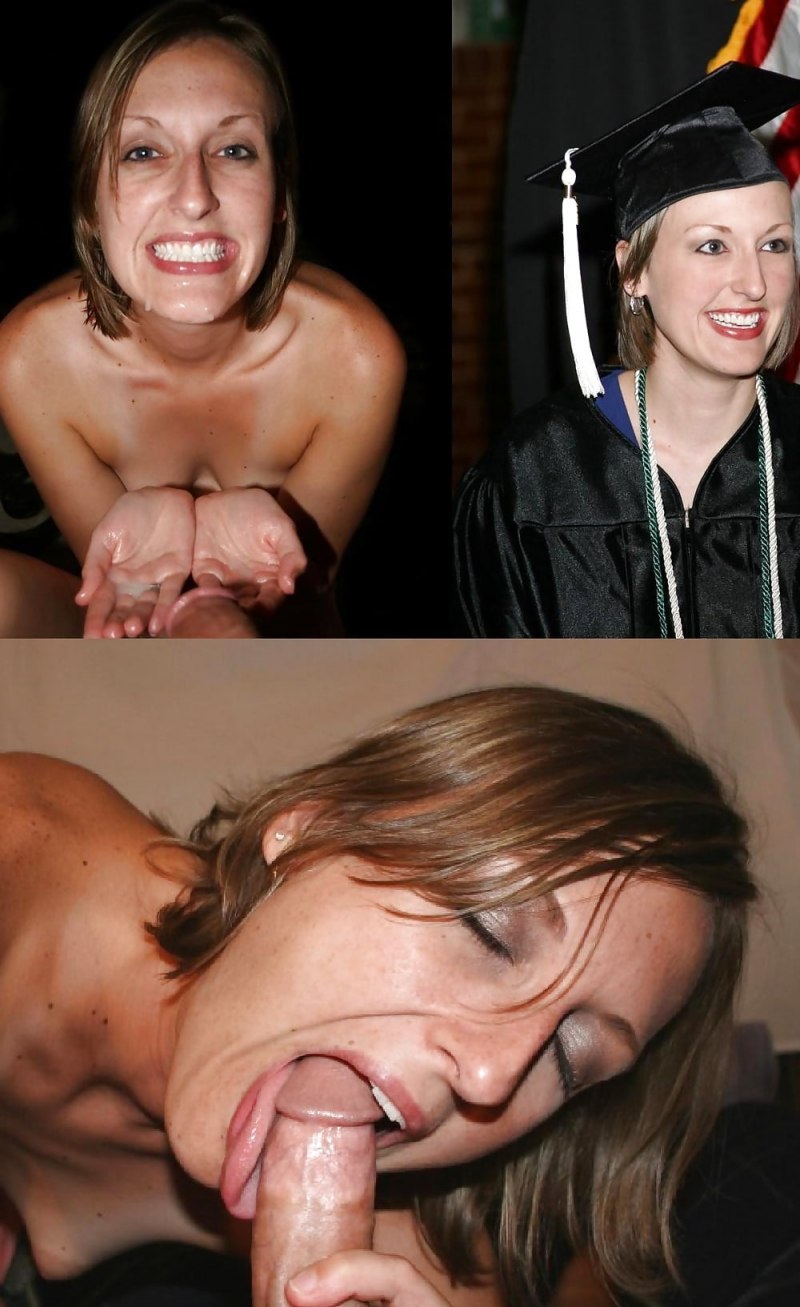 Лица девушек до и после минета