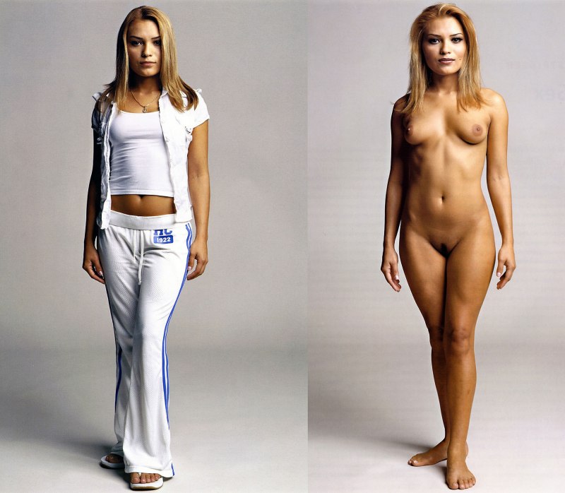 Девушки в одежде и без одежды