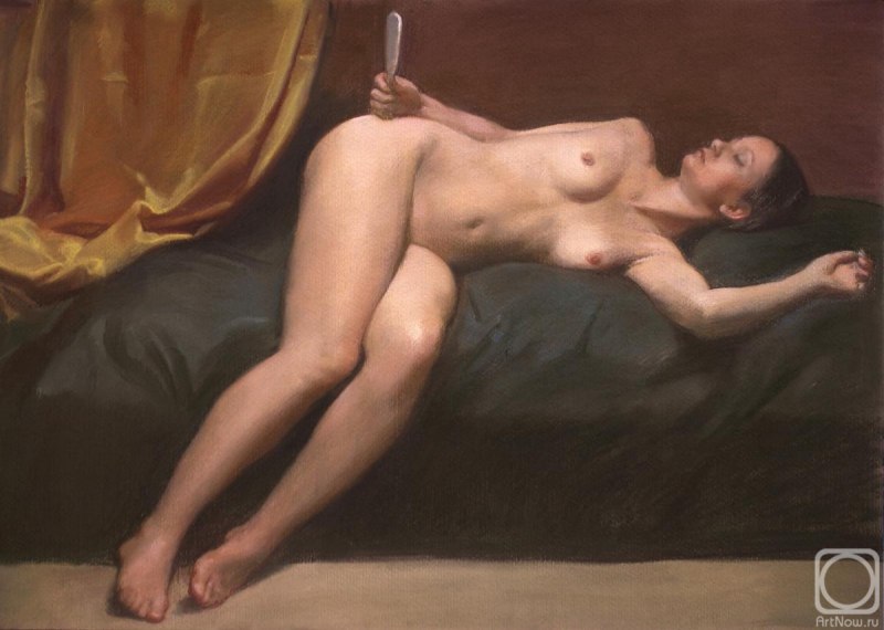 Голая натурщица и художник
