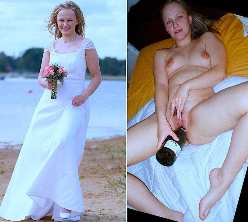 В свадебном платье без трусов