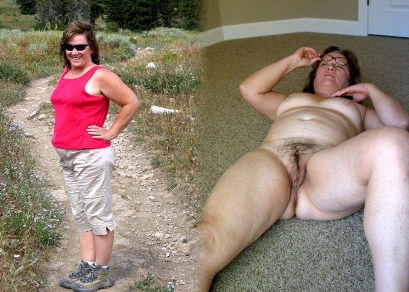 Раздетая пожилая женщина