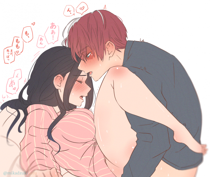 Шото Тодороки и МОМО Яойорозу хентай