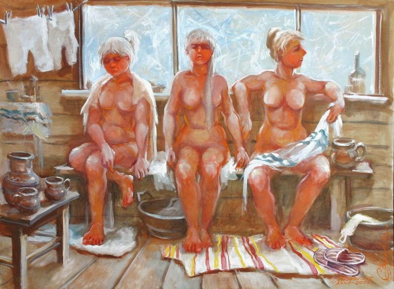 Голые бабы в бане частное ретро
