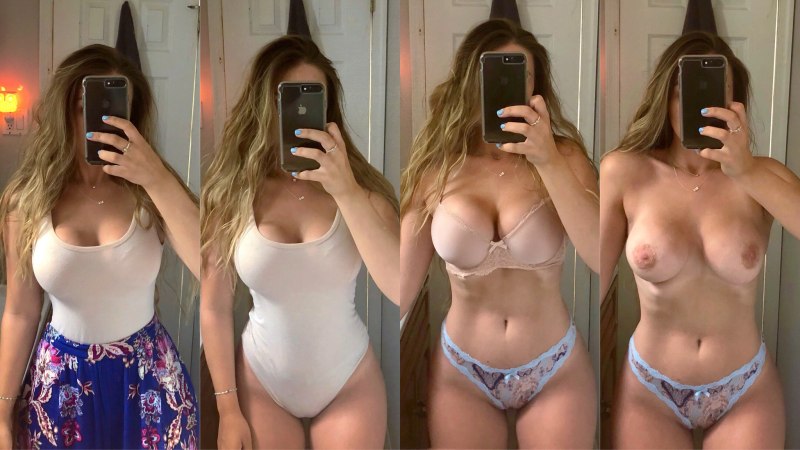 Селфи женщины одетая и раздетая