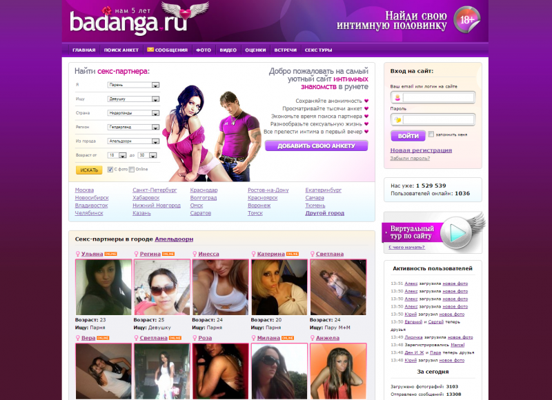 Анкеты девушек для интима