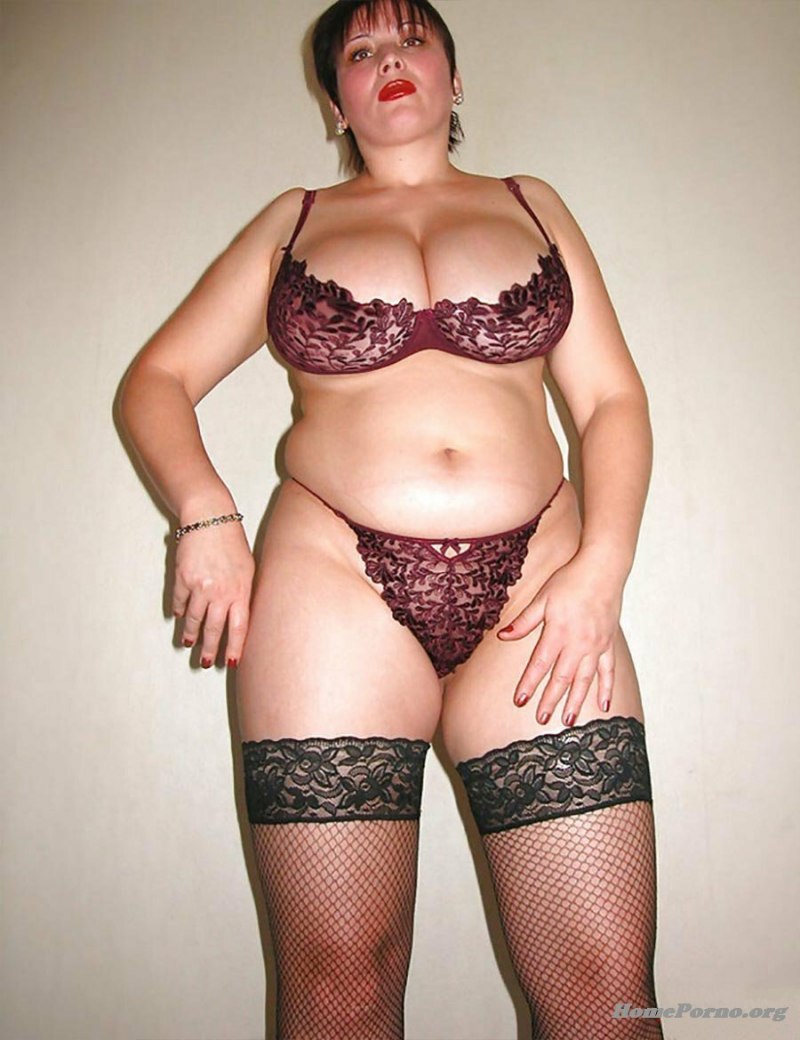 Толстая жена в эротическом белье